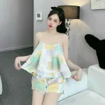 Đồ bộ quần đùi latin áo hai dây tầng siêu mát in hình