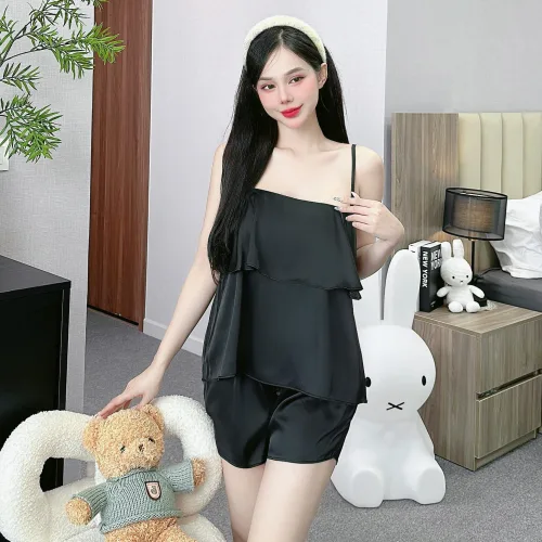 Đồ bộ quần đùi  latin áo hai dây trơn tầng