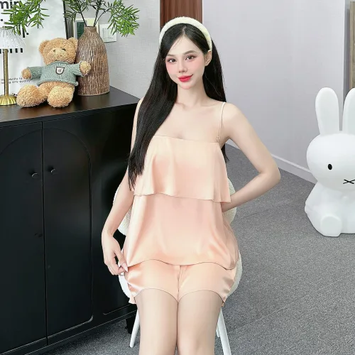 Đồ bộ quần đùi  latin áo hai dây trơn tầng
