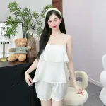 Đồ bộ quần đùi  latin áo hai dây trơn tầng