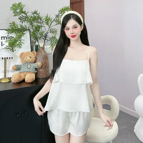 Đồ bộ quần đùi  latin áo hai dây trơn tầng