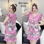 Đồ bộ quần đùi latin áo tay bèo hình labubu