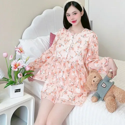 Đồ bộ quần đùi latin áo tay dài 2 lớp nhiều hoạ tiết