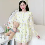 Đồ bộ quần đùi latin áo tay dài 2 lớp nhiều hoạ tiết