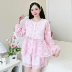 Đồ bộ quần đùi latin áo tay dài 2 lớp nhiều hoạ tiết