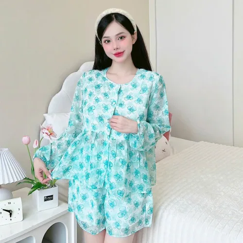 Đồ bộ quần đùi latin áo tay dài 2 lớp nhiều hoạ tiết