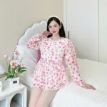 Đồ bộ quần đùi latin áo tay dài 2 lớp nhiều hoạ tiết