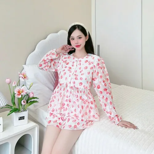 Đồ bộ quần đùi latin áo tay dài 2 lớp nhiều hoạ tiết