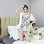 Đồ bộ quần đùi latin áo tay ngắn pijama hình labubu