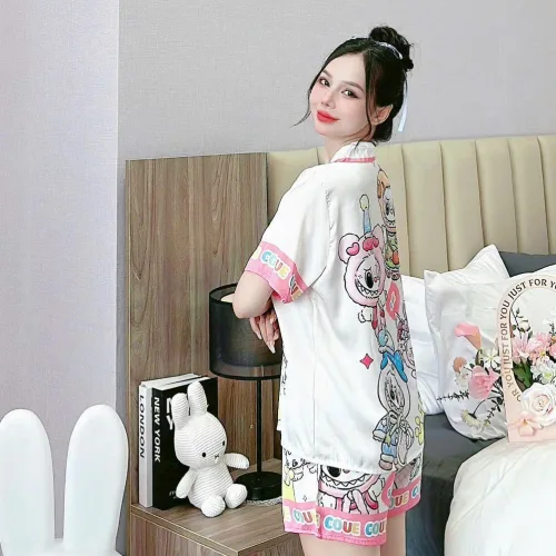 Đồ bộ quần đùi latin áo tay ngắn pijama hình labubu