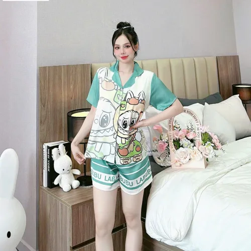 Đồ bộ quần đùi latin áo tay ngắn pijama hình labubu