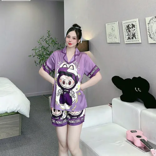 Đồ bộ quần đùi latin áo tay ngắn pijama hình labubu