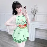 Đồ bộ quần đùi latin áo yếm in nhiều hình khác nhau