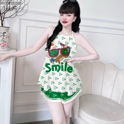 Đồ bộ quần đùi latin áo yếm in nhiều hình khác nhau