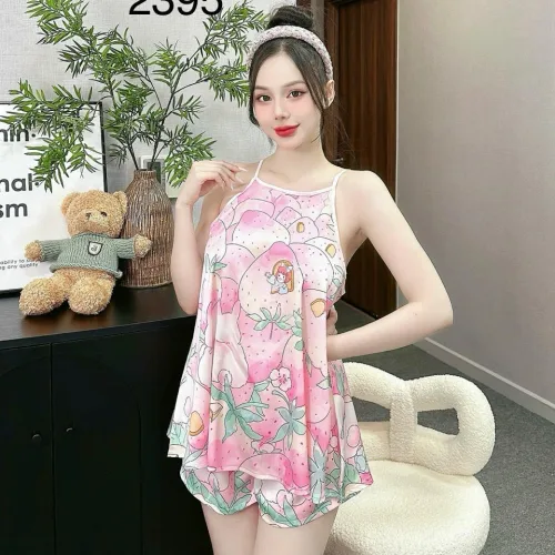 Đồ bộ quần đùi latin áo yếm in nhiều hoạ tiết đẹp