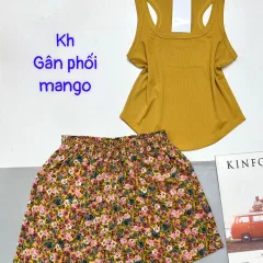 Đồ bộ quần đùi mango áo ba lỗ gân