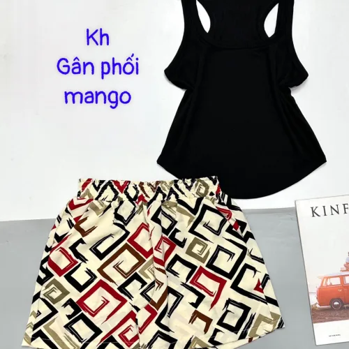 Đồ bộ quần đùi mango áo ba lỗ gân