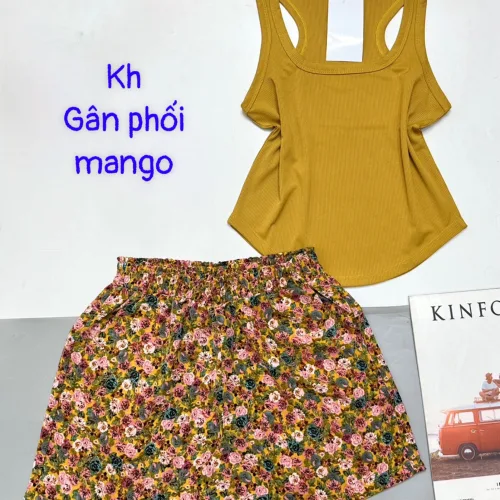 Đồ bộ quần đùi mango áo ba lỗ gân