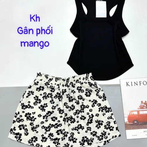Đồ bộ quần đùi mango áo ba lỗ gân