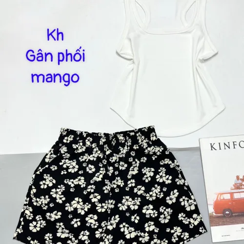 Đồ bộ quần đùi mango áo ba lỗ gân