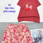 Đồ bộ quần đùi mango áo thun tay ngắn vải gân tăm