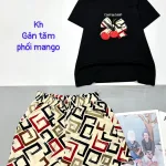 Đồ bộ quần đùi mango áo thun tay ngắn vải gân tăm