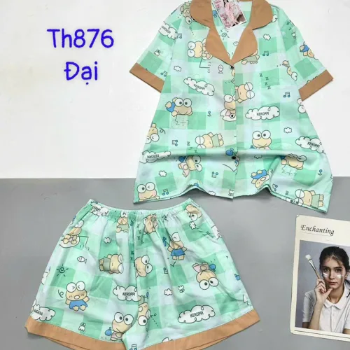 Đồ bộ quần đùi mango pijama có túi trước in nhiều hình