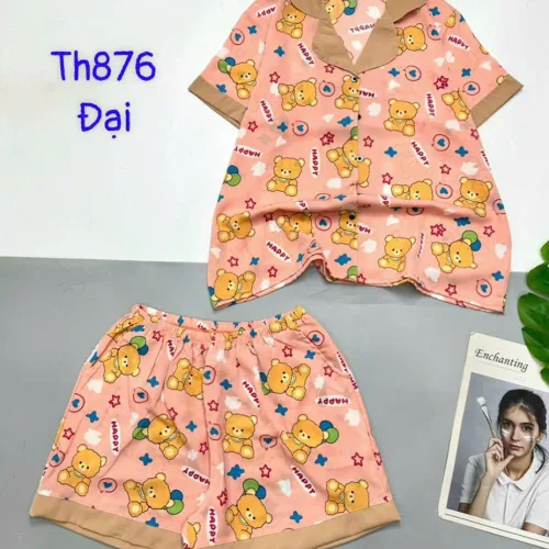 Đồ bộ quần đùi mango pijama có túi trước in nhiều hình