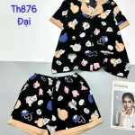 Đồ bộ quần đùi mango pijama có túi trước in nhiều hình