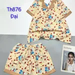 Đồ bộ quần đùi mango pijama có túi trước in nhiều hình