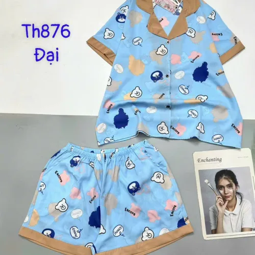 Đồ bộ quần đùi mango pijama có túi trước in nhiều hình