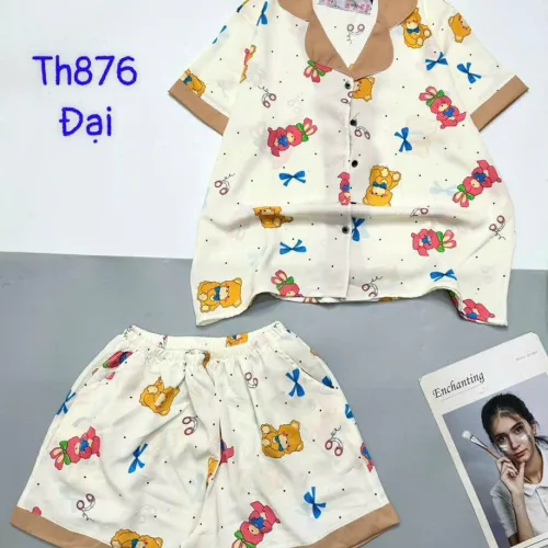 Đồ bộ quần đùi mango pijama có túi trước in nhiều hình
