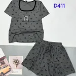 Đồ bộ quần đùi ống rộng áo ba thun cổ tròn