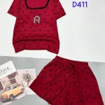 Đồ bộ quần đùi ống rộng áo ba thun cổ tròn