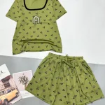 Đồ bộ quần đùi ống rộng áo ba thun cổ tròn