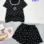 Đồ bộ quần đùi ống rộng áo ba thun cổ tròn