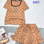 Đồ bộ quần đùi ống rộng áo ba thun cổ tròn