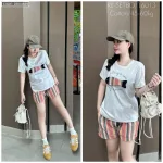 Đồ bộ quần đùi sọc  áo tay ngắn in hình con cá