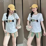Đồ bộ quần đùi sọc  áo tay ngắn in hình con cá