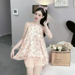 Đồ bộ quần đùi tonl áo yếm 2 lớp in nhiều hình khác nhau