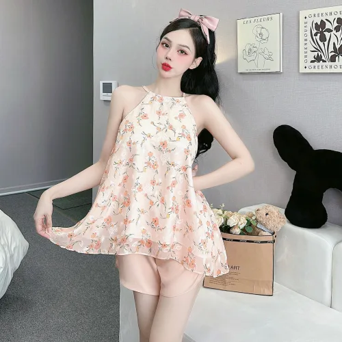 Đồ bộ quần đùi tonl áo yếm 2 lớp in nhiều hình khác nhau