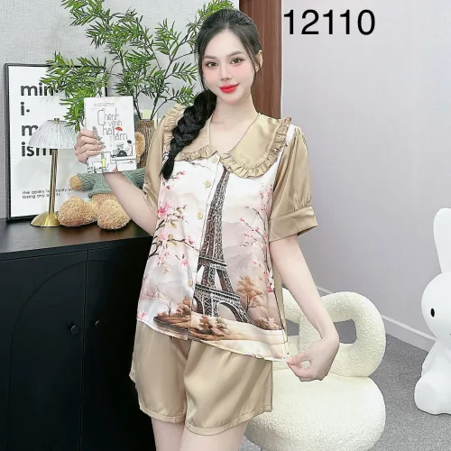Đồ bộ  quần đùi trơn latin áo tay phồng