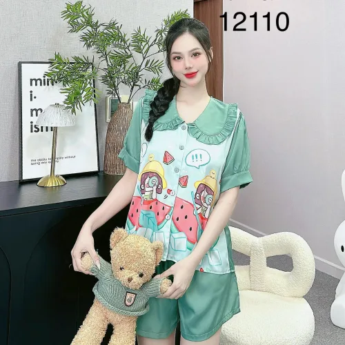 Đồ bộ  quần đùi trơn latin áo tay phồng