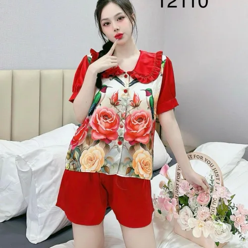 Đồ bộ  quần đùi trơn latin áo tay phồng