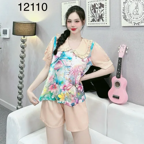 Đồ bộ  quần đùi trơn latin áo tay phồng
