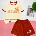 Đồ bộ quần đùiu tay áo ngắn in thỏ STUDY