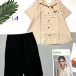 Đồ bộ quần lỡ  thun  áo sơ mi đũi hình gấu pooh