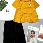 Đồ bộ quần lỡ  thun  áo sơ mi đũi hình gấu pooh