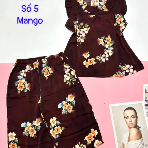 Đồ bộ quần lửng áo sát nách cổ gấp nhiều hoạ tiết có 4 size