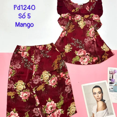 Đồ bộ quần lửng áo sát nách cổ gấp nhiều hoạ tiết có 4 size